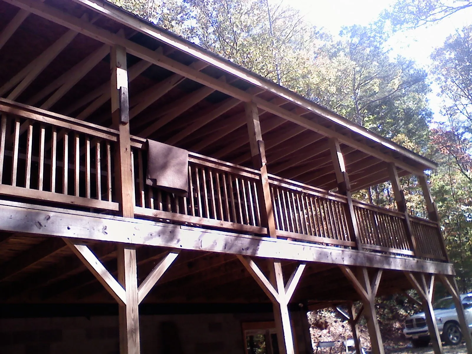 Timber framing under a new elevated porch and deck — Roof Leak Repair in Richards by Roofing Brothers
